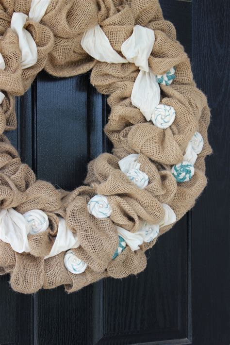 This diy burlap wreath project only takes minutes to create and adds a perfect rustic touch to your home. DIY Burlap Wreath