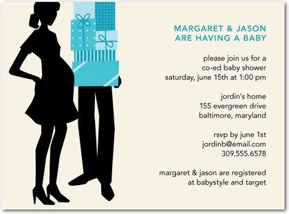 You should also use couple's baby shower invitations. Coed Baby Showers