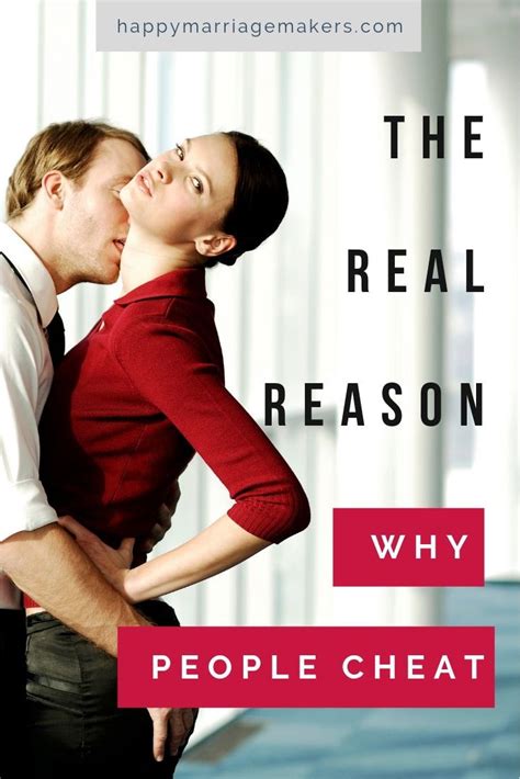 It can also be the result of both people in the marriage having busy schedules. The Real Reason Why People Cheat | Sexless marriage, Happy ...
