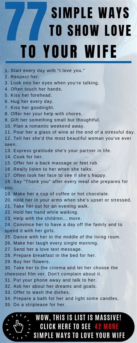 Having you there supporting her is what she wants and will make her happy. 77 Simple Tips on How To Love Your Wife and Make Her Feel ...