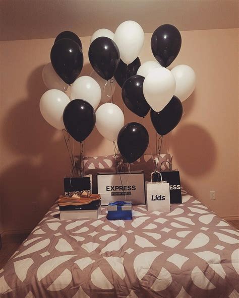 Maybe you would like to learn more about one of these? Bedroom surprise for him #balloons #gift #husbandgift ...