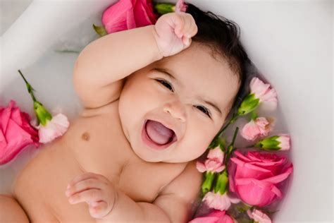 For the breast milk bath to be effective, the water should look milky, but you should be able to make out an outline of the baby's body below the water surface. Beautiful Milk Bath Baby Portrait Session - Los Angeles ...