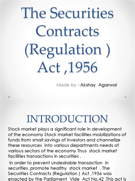 Suruhanjaya sekuriti malaysia) is a statutory body entrusted with the responsibility of regulating and systematically developing the capital markets in. Presentation on BankingThe Securities Contractsv ...