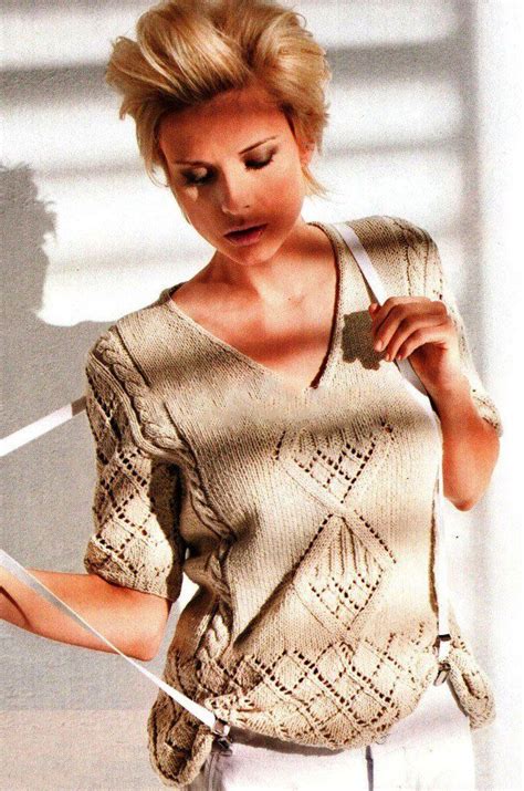 Maybe you would like to learn more about one of these? Women's Hand Knit V-neck Sweater 62J | Pletenie, Blúzky a ...