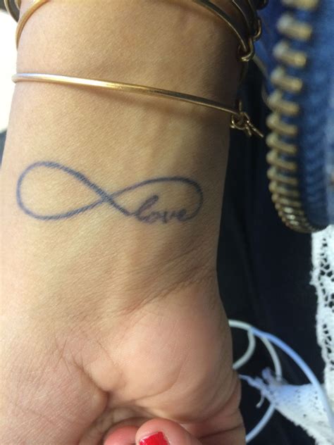 Maybe you would like to learn more about one of these? Infinite love tattoo in purple ink | Infinite love tattoo ...