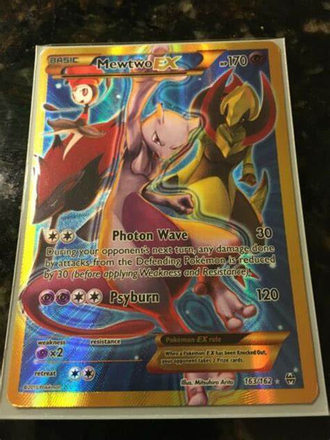 Its appearance is loosely based on mew, with a more of a mutated humanoid look in addition to its feline traits. Mewtwo EX Pokemon Card Full Art Shiny Holo 163/162 Art by Mitsuhiro Arita w/ slv | eBay