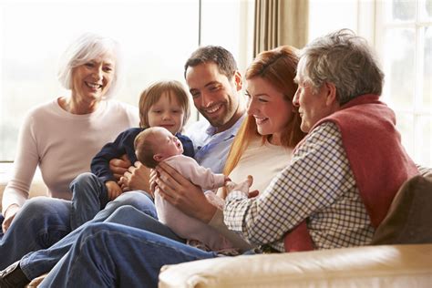 ◊ aer de familie = fizionomie caracteristică, ansamblu. Bild einer Familie mit Oma, Opa, Eltern und zwei Kindern