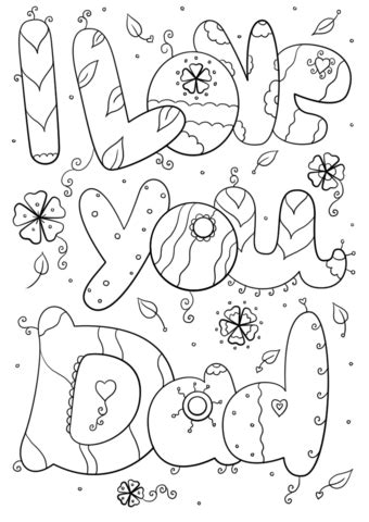 No.1 dad fathers day coloring pages. I Love You Dad coloring page from Father's Day category ...