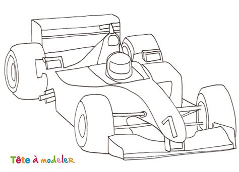 Die formel 1 ist die königsklasse des automobilsports. Coloriage voiture course - F1 numéro 1- Tête à modeler