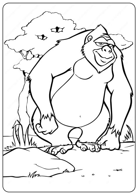 The part of a mountain where trees stop growing is called the tree line. Gorilla Coloring Pages in 2020 | Printable animals ...