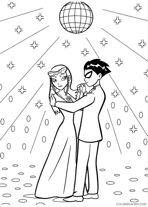 Print the pdf to use the worksheet. teen titans coloring pages robin and starfire dancing ...