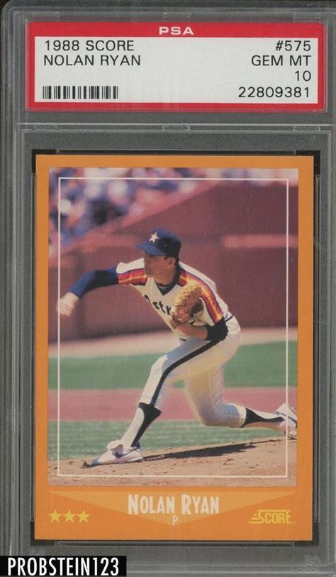 Maybe you would like to learn more about one of these? 1988 Score Nolan Ryan #575 PSA 10 GEM MINT | Nolan ryan, Baseball cards, Baseball cards for sale