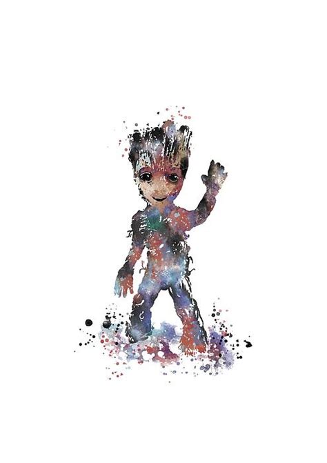 We can't all be morning people. Pin by RosalisArt | WaterColor Art | on https://fineartamerica.com | Baby groot, Baby groot ...