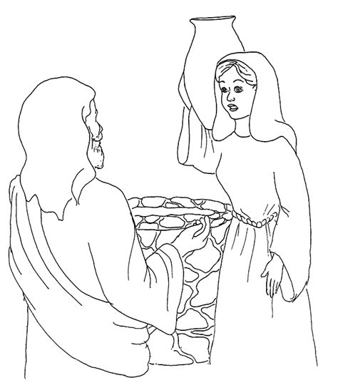 See our coloring pages gallery below. Samaritan women at the well/ color page | The Woman at the ...