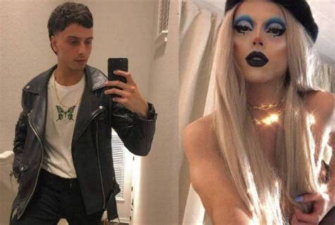 Lucas oliveira com e sem a montagem de drag queen. Filho de cantora gospel, se assume gay e mãe reage
