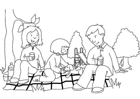 The beach umbrella and beach ball: Coloring Pages Family Picnic - Coloring Home