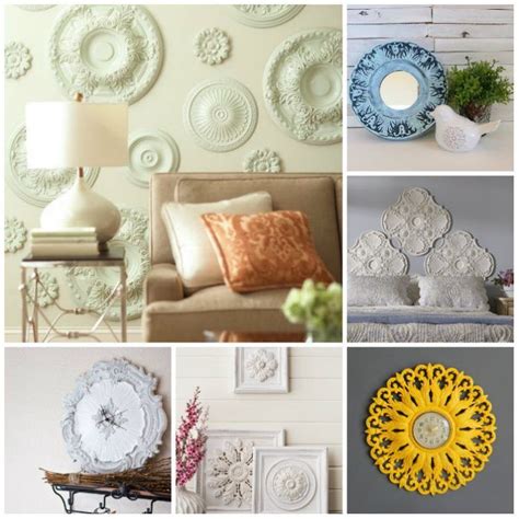 Cut the lace diy ceiling medallion pattern. DIY - Ceiling Medallions Wall Decor | Medallion wall decor ...