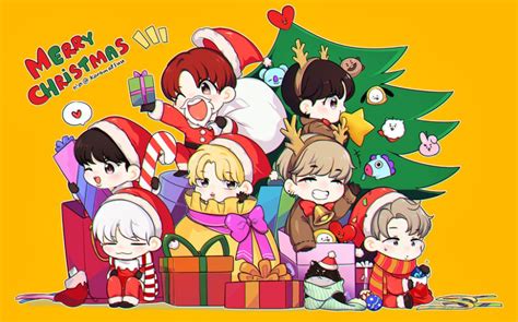Merry Christmas by Kanomatsu on DeviantArt in 2020 | Bts christmas, Bts chibi, Chibi