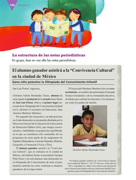 Libro con el tema libro de español 6 grado pagina 161 contestado. Español Cuarto grado 2016-2017 - Online - Página 146 ...
