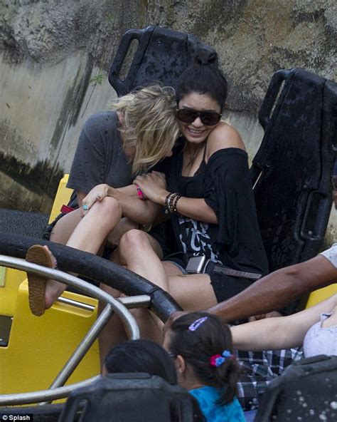 Watch strapons get her soaked! Vanessa Hudgens and Ashley Benson get soaked on amusement ...