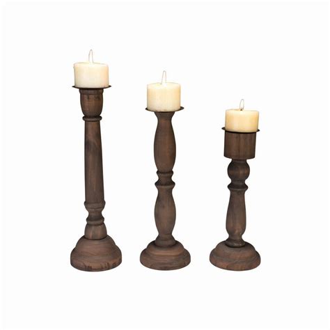 Check spelling or type a new query. Wood Pillar Holders, Set of 3, Brown, Home and Garden ...