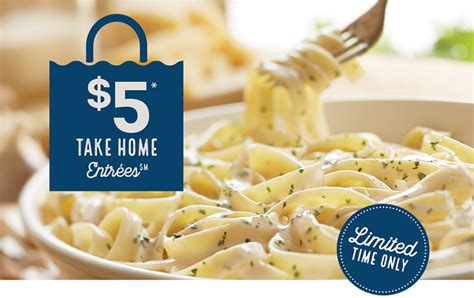 • easy online ordering and payment. Olive Garden Take Home Entrees Just $5 with Entree ...