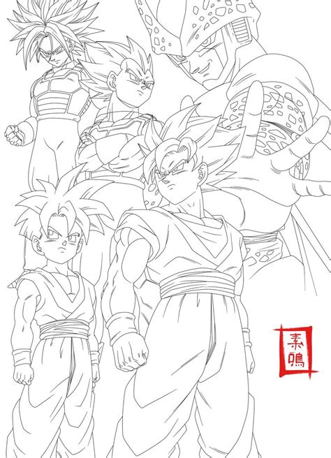Dragon ball z coloring pages are very popular amongst kids, especially boys. Dragon Ball Kai Cell Saga Line by SnaKou on DeviantArt | Dragon ball super artwork, Dragon ball ...