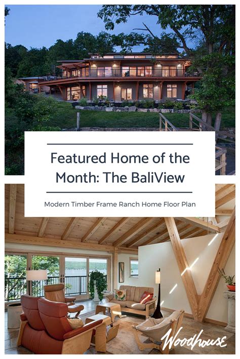 A hybrid timber frame may use 2×6 wall framing as opposed to the large posts and beams utilized in full timber frame homes. Home of the Month: BaliView | Ranch home floor plans ...