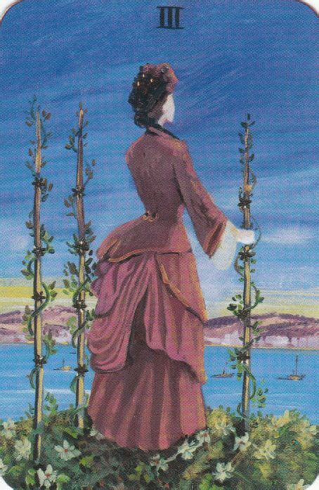 Keywords for the three of wands tarot card meaning Three of Wands - Spiral Tarot (With images) | Tarot art ...