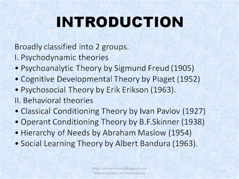 Dental Notes: Child Psychology: Psychodynamic theories NOTES (new)