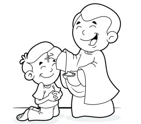 Coloring page of children receiving ashes on their forehead during ash wednesday. Lent Printable Coloring Pages at GetColorings.com | Free ...