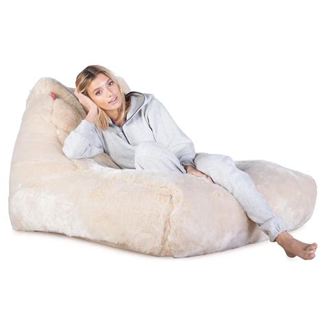 On sale for $184.09 original price $262.99 $ 184.09 $262.99. Mega Lounger Bean Bag - Fluffy Faux Fur White Fox (With images) | Bean bag fluffy, Bean bag ...