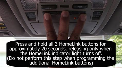 For first time training, or to clear out all stored programs, press and hold the two outer. Toyota HomeLink Training - Sommer Garage Doors - YouTube