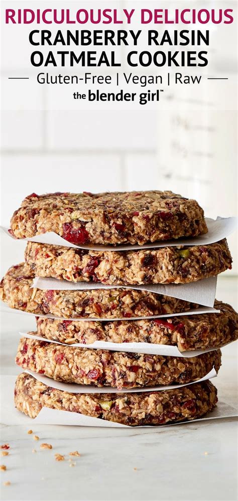 Can be top 8 allergen free oatmeal cookies. Raw Vegan Raisin Cranberry Oatmeal Cookies - The Blender ...