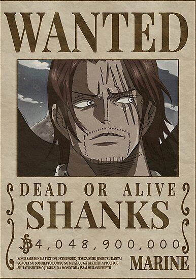 Einfach die schriftart des steckbriefs und schreibt die neuen sachen darüber? Wanted Shanks - shanks bounty | Photographic Print | One ...