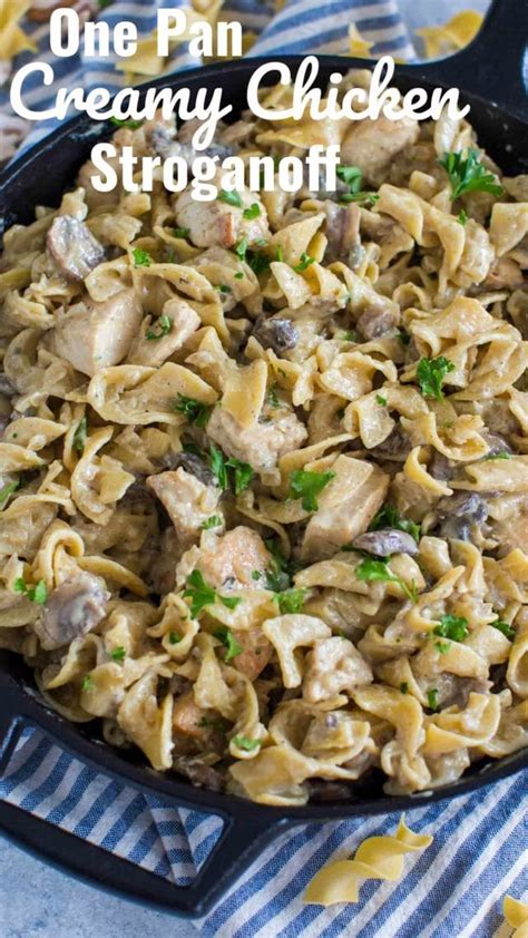 I am not sure if this is a true stroganoff, but that's what we call it. One-Pan-Chicken-Stroganoff-2pin - 30minutesmeals.com