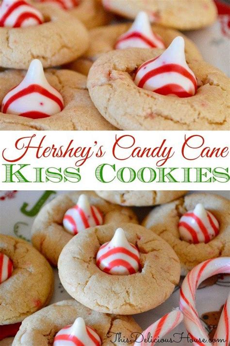 My daughter and i have a tradition of giving homemade gifts to her teachers for christmas. Candy Cane Kiss Cookies | Peppermint Kisses - This ...