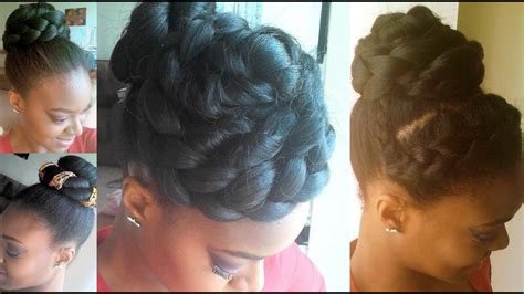 Simple hairstyles using braiding hair. High Bun Styles Using Yaki Hair - YouTube