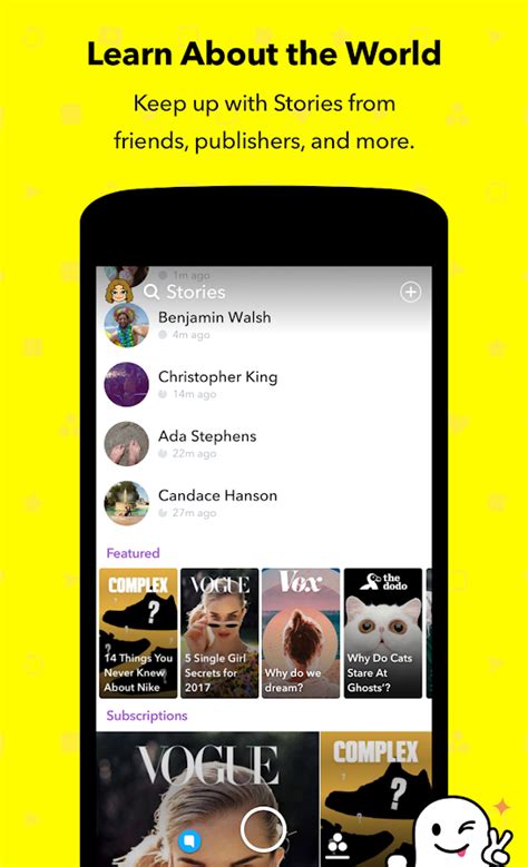 Snapchat opens right to the camera, so you can send a snap in seconds! Snapchat 10.20.0.0 APK Download - Android Social Apps