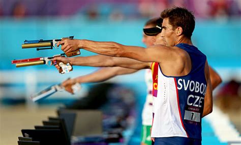 Modern pentathlon was devised by baron pierre de coubertin, who selected the disciplines to simulate the challenges faced by an infantryman . Modern Pentathlon - Olympic Dream India