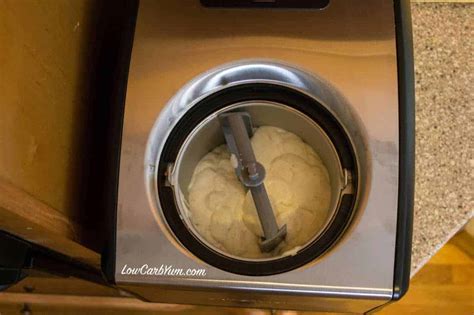 Learn how to make this homemade ice cream using the ice cream maker method. Homemade Vanilla Sugar Free Ice Cream Recipe | Low Carb Yum