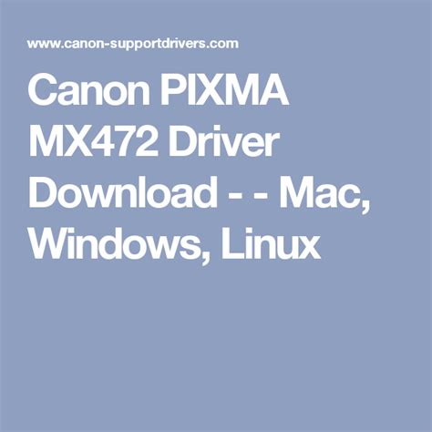 The following instructions show you how to download the compressed files and decompress them. Canon PIXMA MX472 Driver Download - - Mac, Windows, Linux