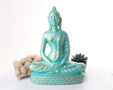 Keep the blessing buddha facing the entrance of your home. Turquoise Buddha - Zen Home Decor - Vintage Patina ...