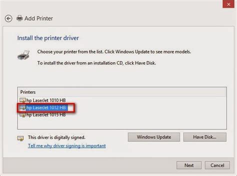 Use your start menu to check for updates windows update is included in control panel. ...and IT works: How to install HP Laserjet 1010 / 1012 ...