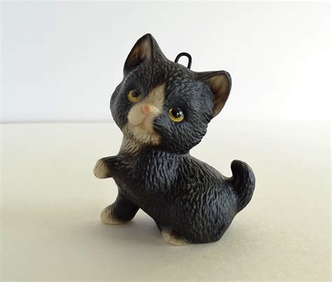 Easy and quick to make. Cat Figurine Christmas Ornament Black White Tuxedo Vintage ...