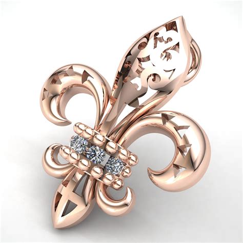 18k rose gold with round brilliant diamonds. Genuine 0.1ctw Round Cut Diamond Ladies Fleur De Lis Pendant 14K Gold | eBay