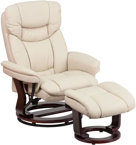Integrated Headrest Beige Recliner & Ottoman (Min Order ...