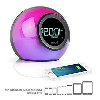 The outer ring of the clock face features an led that can change color based on how it's programmed, and overall, we. iHome iBT29BC Bluetooth Color Changing Dual Alarm Clock