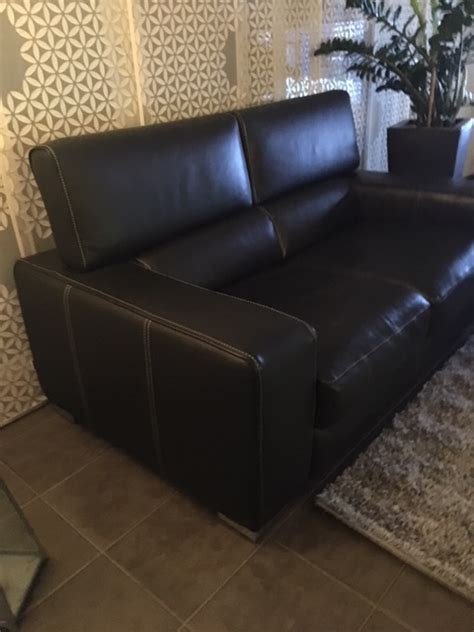 94cm x 94cm x 91 cm hocker bxhxt ca. Echt Leder Sofa, Schwarz - topinserate.ch