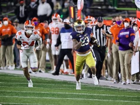 One of notre dame's distinctive golden helmets. 11/09/20: Fighting Irish drive NBC